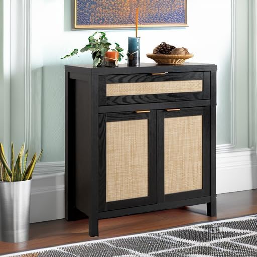 SICOTAS Sideboard Buffet Storage Cabinet, Rattan Accent Cabinet - Image 6