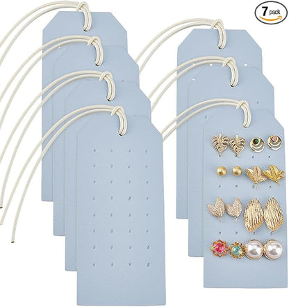 OLYCRAFT 7Pcs Portable Leather Earring Holders Light Blue Pierced Earring by OLYCRAFT