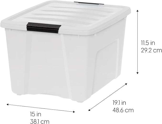 IRIS USA 40 Qt Stackable Plastic Storage Bins - Image 3