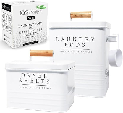 KOANEssentials Farmhouse Metal Laundry Pods Container by KOANEssentials