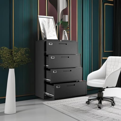 Letaya File Cabinets, 4 Drawer Metal Lateral Filing Organization Storage - Image 6