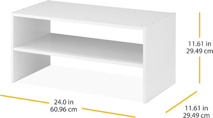 Whitmor Wood Stackable 2-Shelf Shoe Rack, 24 inches，2 Pack - Image 3