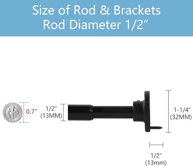 TYRON Small Thin Skinny Closet Rods - Image 3