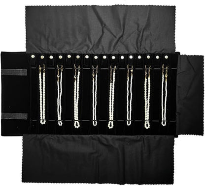 Portable Jewelry Roll Untangled Secure Necklace Travel Storage Bag Displays - Image 8