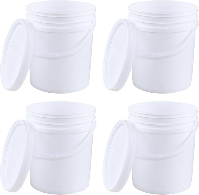 7 Gallon White Plastic Food Storage Bucket by Zerdyne