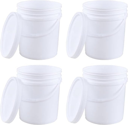 7 Gallon White Plastic Food Storage Bucket by Zerdyne