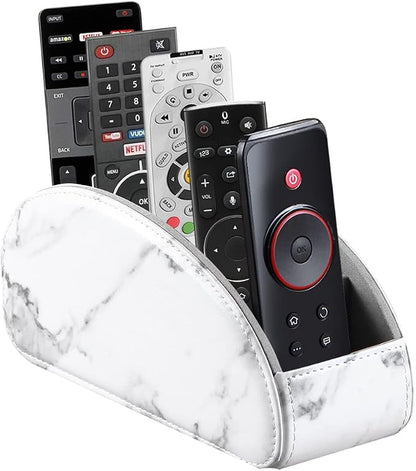 Arnice PU Leather Remote Holder, Arc Shape Caddy Desktop Organizer by Arniche