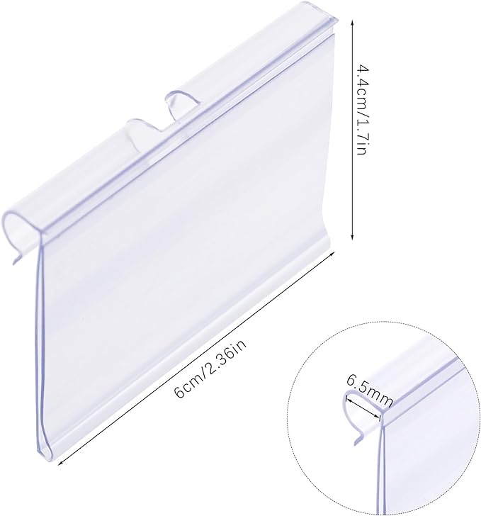 Meetory 50 PCS Clear Plastic Label Holders - Image 2
