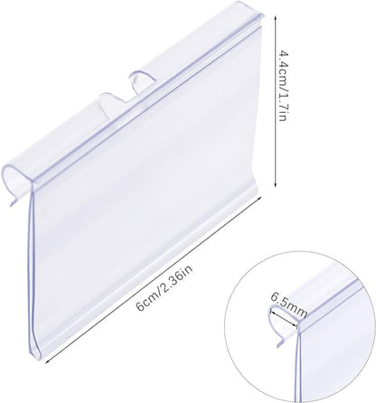 Meetory 50 PCS Clear Plastic Label Holders - Image 2