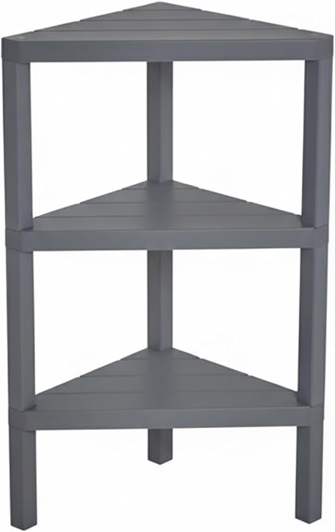 Honey-Can-Do 3-Tier Plastic Corner Storage Shelf, kitchen or office - Image 3