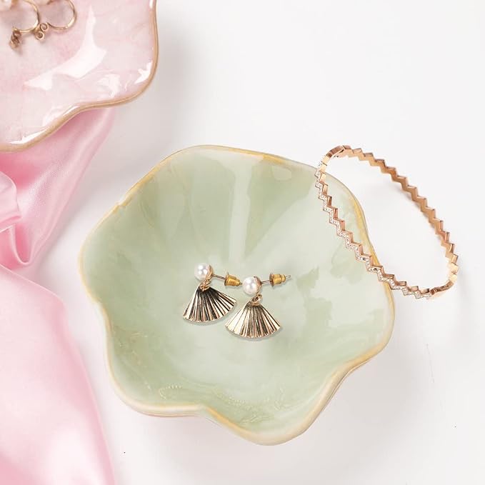 Binoster Ceramic Jewelry Dish, Leaf Jewelry Tray Key Tray, Small Ring Dish - Image 6