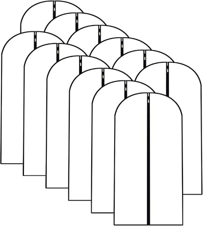 Garment Bags for Hanging Clothes 12 PCS Transparent Waterproof Dustproof by HomeClean