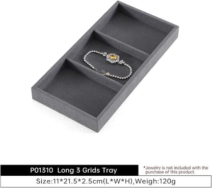 Dark Blue Jewelry Display Tray Ring Necklace Earring Bangle Organizer - Image 6