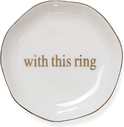 Engagement Wedding Ring Dish-With This Ring Jewelry Dish Tray-Gifts by VINCOMIC