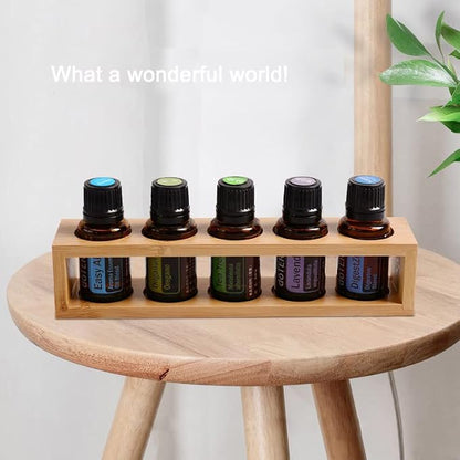 Natural Bamboo Essential Oils Storage Rack fits 15ml bottles 1 Tier Tabletop - Image 6
