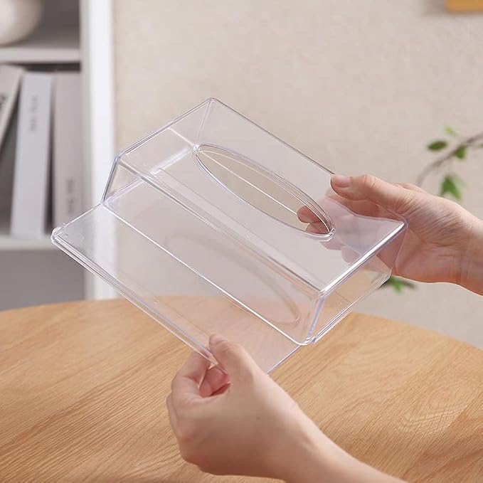 Acrylic Tissue Box Cover Rectangle, Dryer Sheet Holder, Plastic Napkin Organizer - Image 3