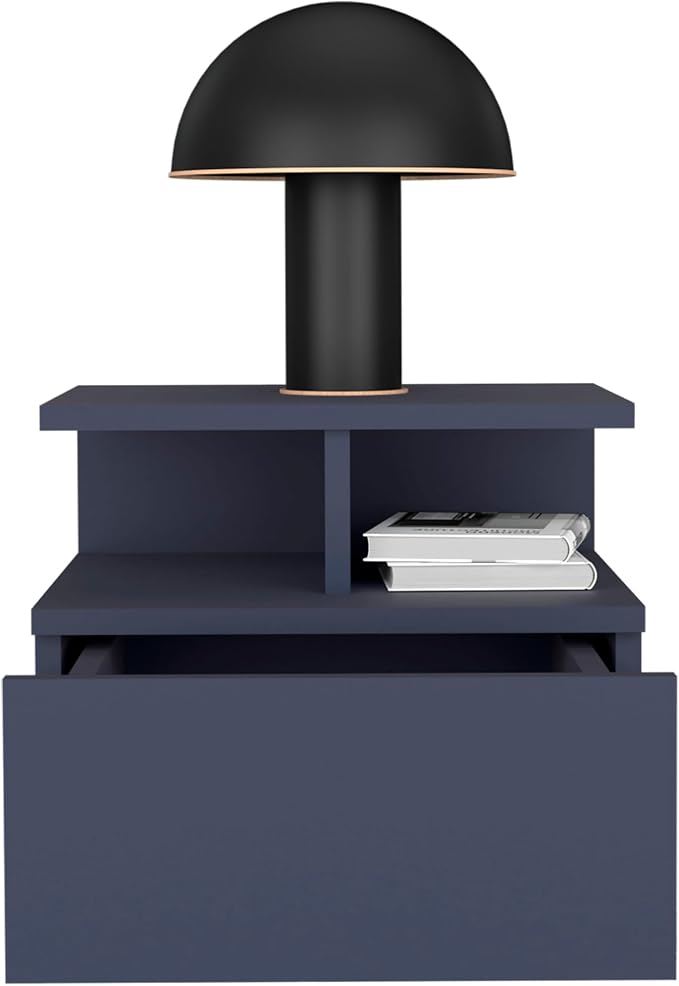 Floating Nightstand, 1 Drawer, Open Shelf, Wall Mounted Design - Image 6