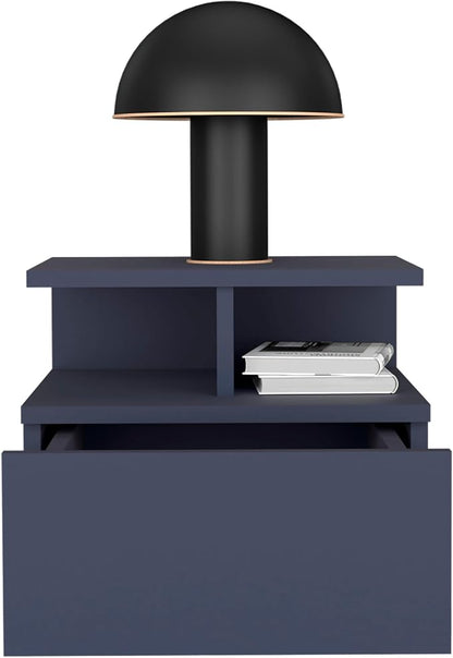 Floating Nightstand, 1 Drawer, Open Shelf, Wall Mounted Design - Image 6