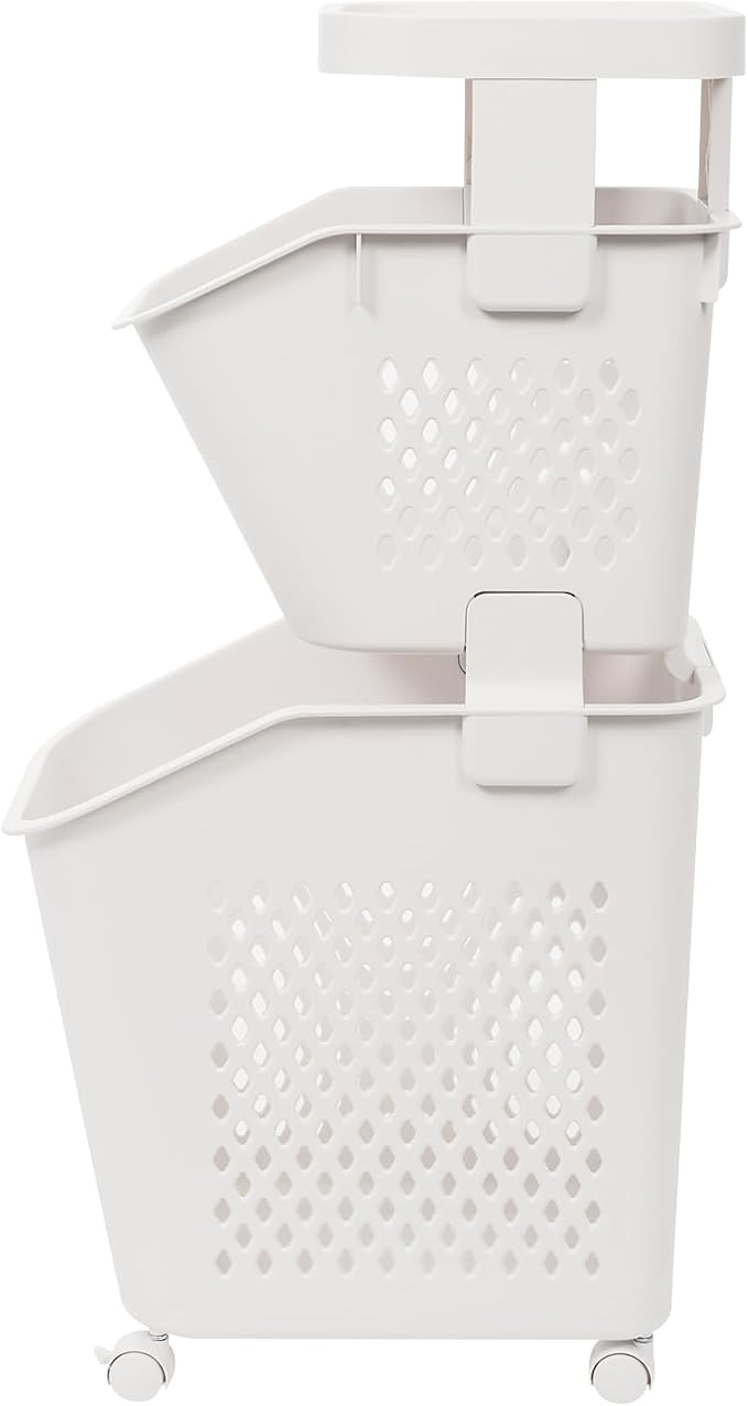 2 Tier Laundry Basket Holder, Utility Laundry Basket - Image 6
