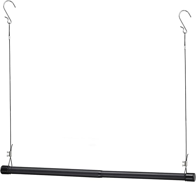 INFLATION Adjustable Closet Rod 15-25 Inch Width, 35 Inch Height Black Stylish by INFLATION