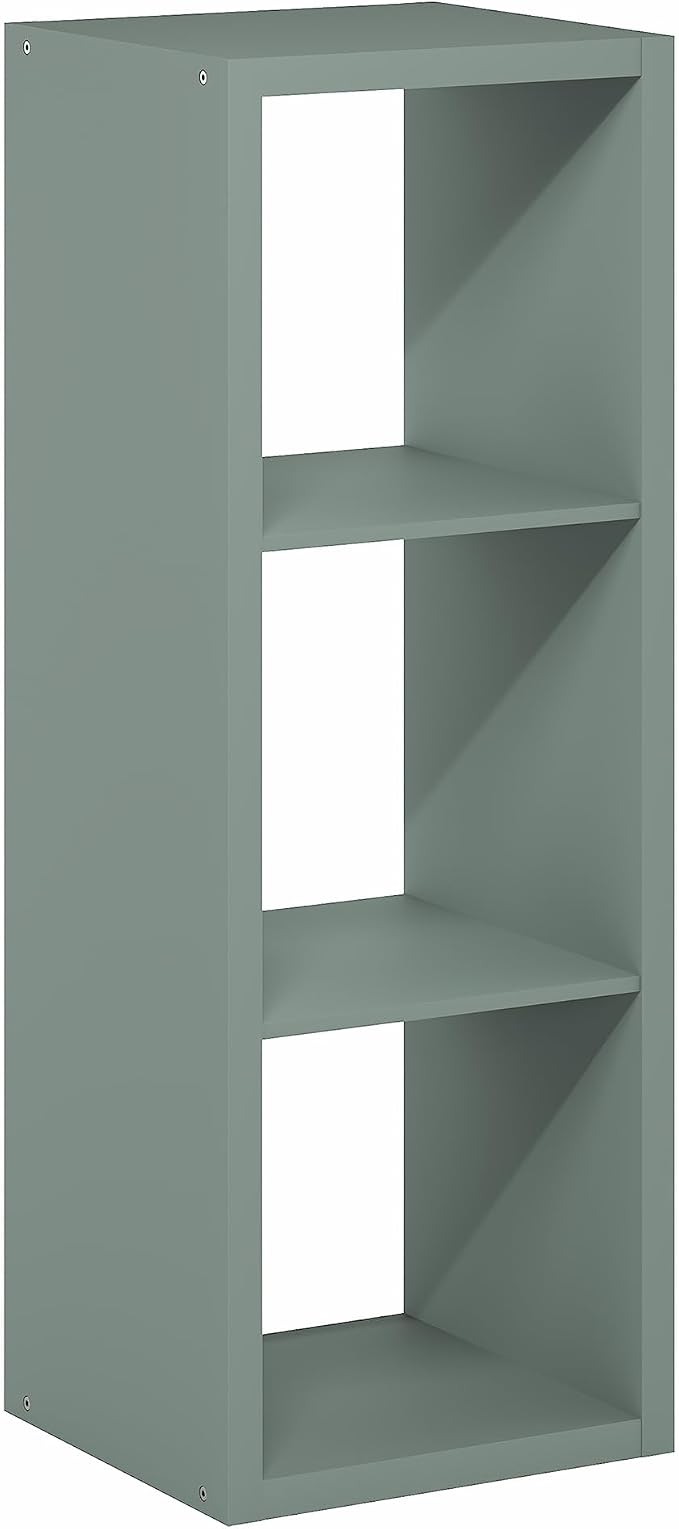 Furinno Cubicle Book Shelf, 3-Cube Bookshelf, Extra Thick Frame Horizontally & - Image 8