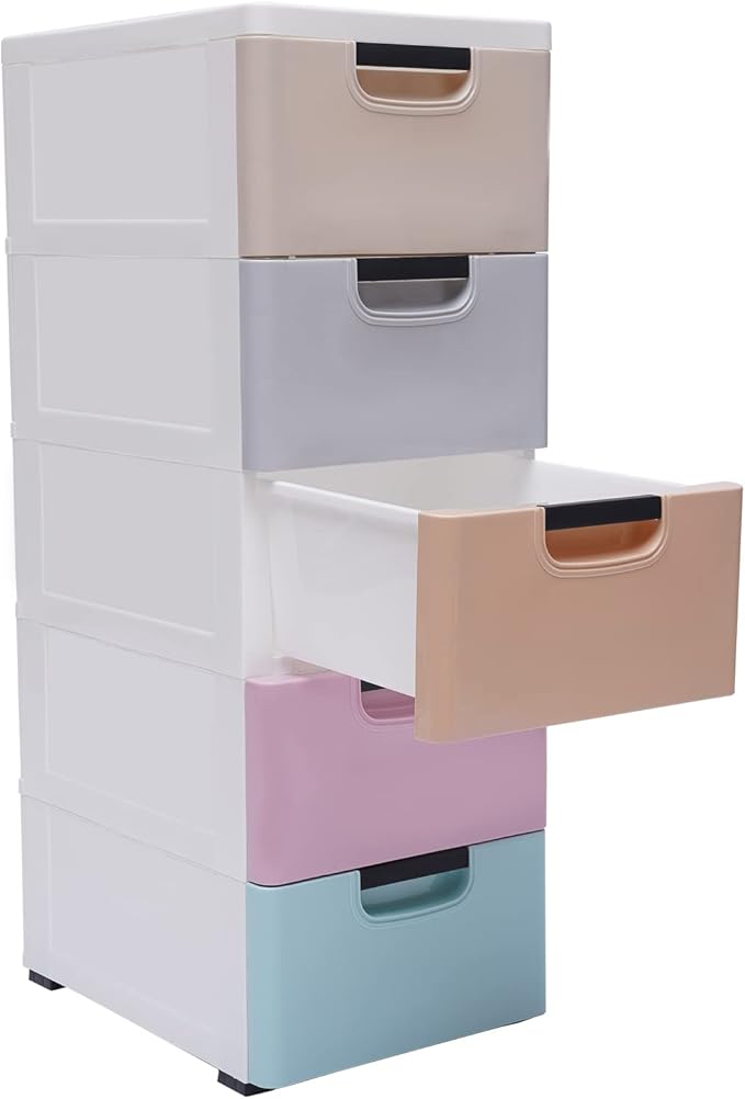5 Drawers Stackable Storage Drawers Plastic Storage Drawers Collapsible Storage by Unknown