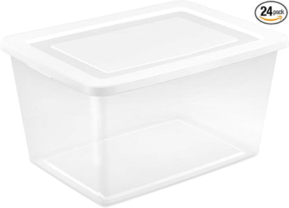 Sterilite 24 Pack Storage Box, 58 Quart Stackable Tote by Sterilite
