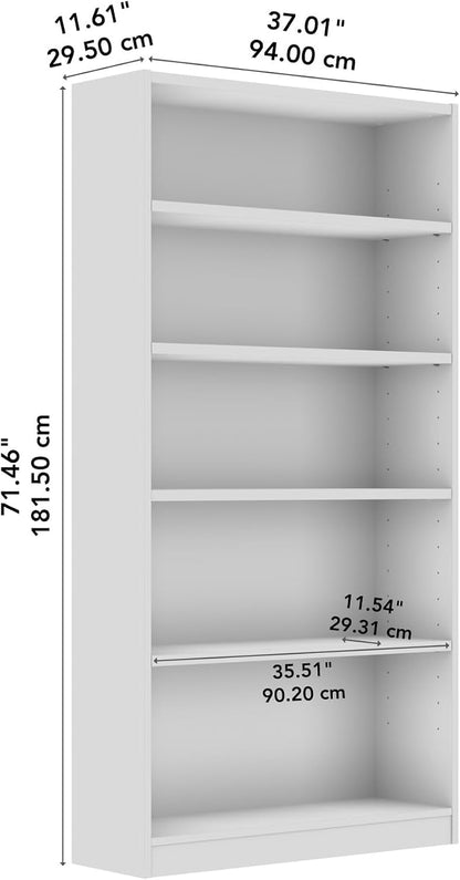 Bush Furniture Universal Tall 5 Shelf Bookcase in Black Walnut, Vertical - Image 8