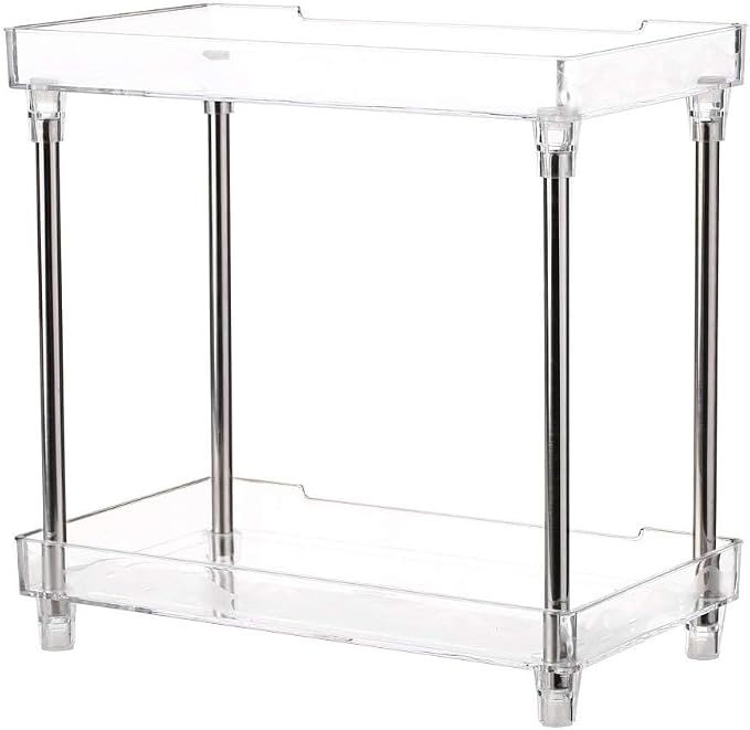 Bathroom Organizer Countertop, 2-Tier Vanity Tray Corner Shelf by V-HANVER