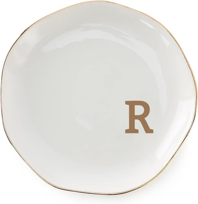 Initials Ring Dish Jewery Tray by VINCOMIC
