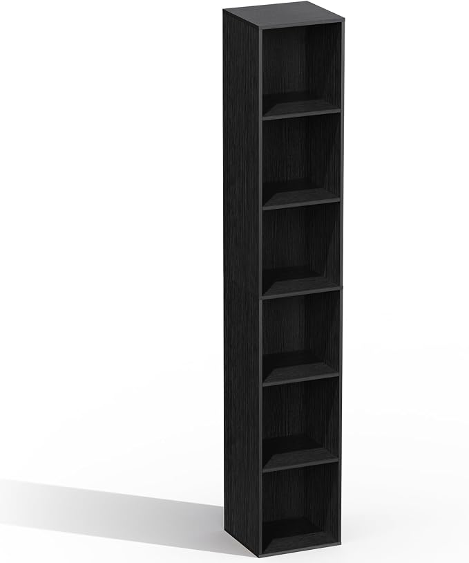 6 Cube Storage Organizer, Narrow Open Shelf Bookcase, Freestanding 6 Cube - Image 4