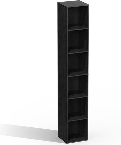 6 Cube Storage Organizer, Narrow Open Shelf Bookcase, Freestanding 6 Cube - Image 4