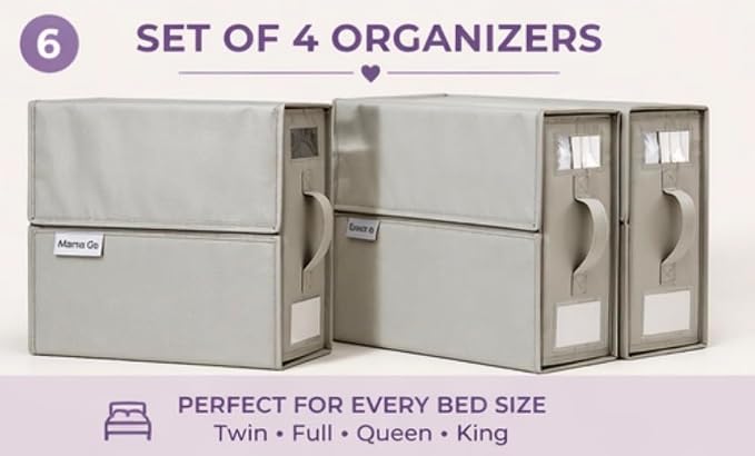 4 Pack Bed Sheet Organizer and Storage - Image 4