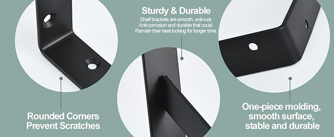12 Pack L20 x H 12" Black Heavy Duty Shelf Brackets - Image 8