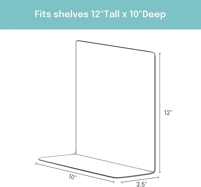 OKPOW Acrylic Shelf Dividers for Closet Organization: 4 Pack Durable Clear - Image 3