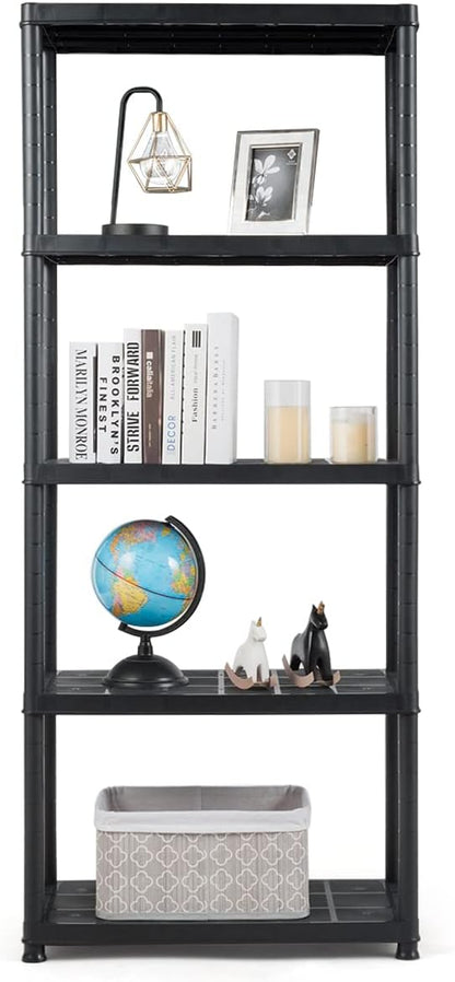 IRONMAX 5-Tier Plastic Storage Shelves, Light Duty Storage Shelving Unit by IRONMAX