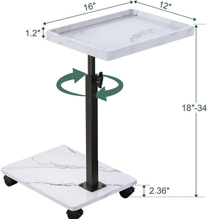 C Table End Table Adjustable Height, 360°Swivel TV Tray Table - Image 7