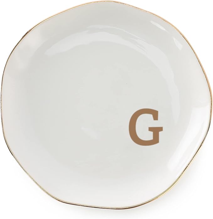 Initials Ring Dish Jewery Tray by VINCOMIC