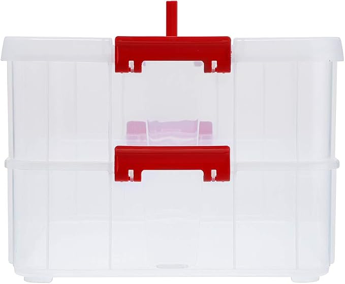 BTSKY 2 Layer Stack & Carry Box, Plastic Multipurpose Portable Storage - Image 3