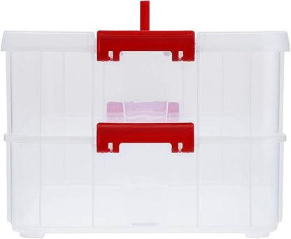 BTSKY 2 Layer Stack & Carry Box, Plastic Multipurpose Portable Storage - Image 3