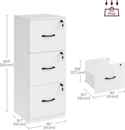 VASAGLE 3 Drawer File Cabinet, File Cabinet - Image 3