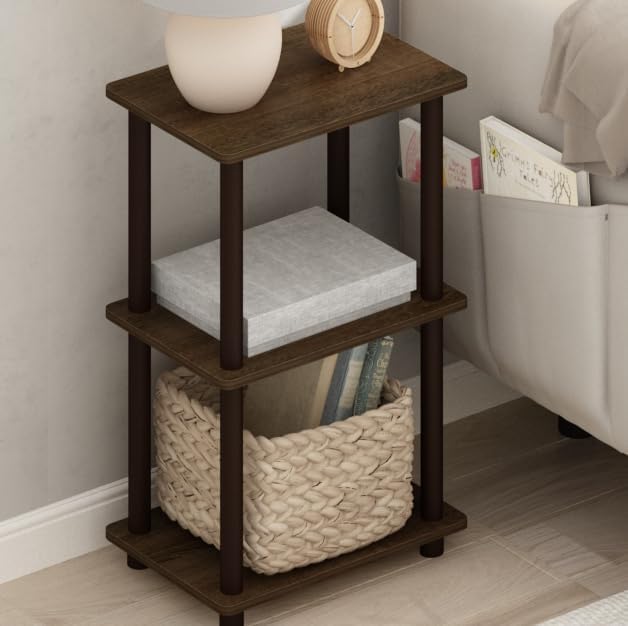 FURINNO Turn-N-Tube 2 Space Shelf, Walnut/Brown - Image 2