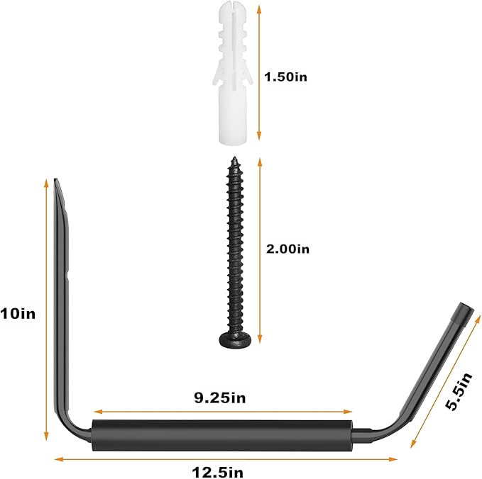 WALMANN Kayak Storage Rack, Wall Mount Kayak Hooks - Image 3