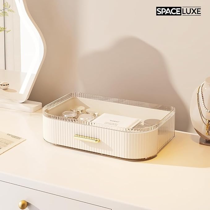 Makeup Organizer with Drawers and 360° Rotating Brush Holder, Large Capacity - Image 5