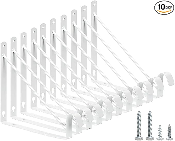 HOME MASTER HARDWARE 10 Pack Heavy Duty Closet Shelf & Rod Brackets, Wall by HOME+MASTER+HARDWARE