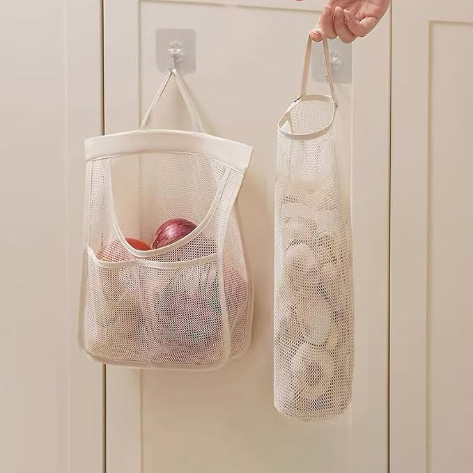 6pcs Reusable Breathable Hanging Storage Mesh Bags | Onion Bags Mesh Garlic Net - Image 8
