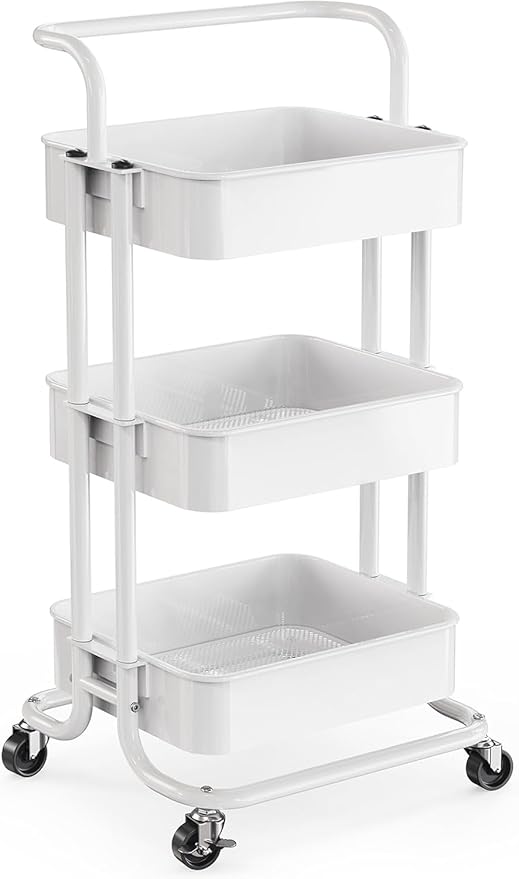 Pipishell 3 Tier Rolling Cart, Metal Utility Cart by Pipishell