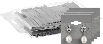 MOOCA100 pieces of Plain 1.5 x 1.5 in Gray Hanging Earring Cards Holder by Mooca