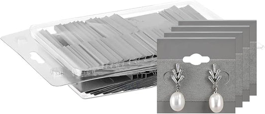 MOOCA100 pieces of Plain 1.5 x 1.5 in Gray Hanging Earring Cards Holder by Mooca