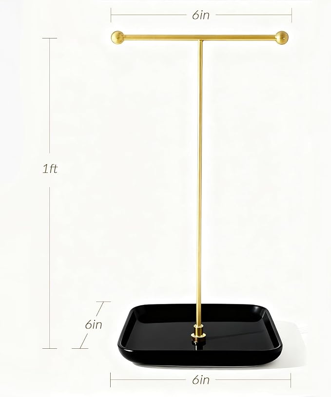 VROOMIUM Necklace Holder- Ceramic Base 1ft Height Jewelry Organizer Stand - Image 5